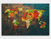 Deko-Leinwand Gewürze Weltkarte