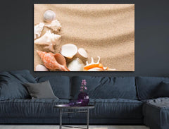 Deko-Leinwand Muscheln im Sand