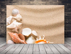 Deko-Leinwand Muscheln im Sand