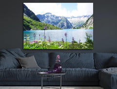 Deko-Leinwand Berge am See