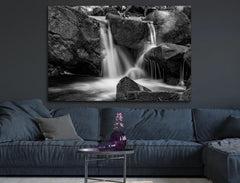 Deko-Leinwand Wasserfall Felsen