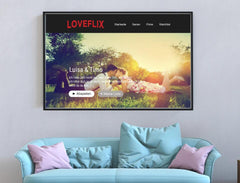 Personalisiertes Bild im Rahmen Loveflix - Streaming-Stil