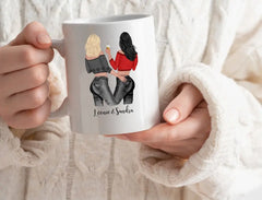 Personalisierte Tasse Clipart Party Vibes Best Friends mit Namen