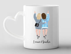 Personalisierte Tasse mit Herzhenkel Clipart Best Friends mit Namen
