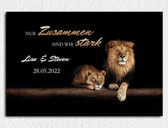 Personalisierte Leinwand Zusammen sind wir Stark mit Namen und Datum