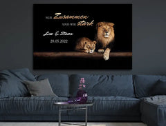 Personalisierte Leinwand Zusammen sind wir Stark mit Namen und Datum