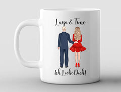 Personalisierte Tasse Clipart Hochzeitspaar mit Namen