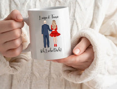 Personalisierte Tasse Clipart Hochzeitspaar mit Namen