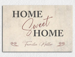 Personalisierte Leinwand Home Sweet Home mit Name