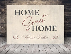 Personalisierte Leinwand Home Sweet Home mit Name