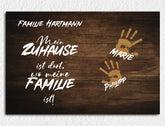 Personalisierte Leinwand Familie Handabdrücke mit Namen