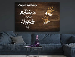 Personalisierte Leinwand Familie Handabdrücke mit Namen