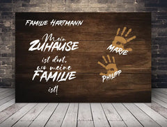 Personalisierte Leinwand Familie Handabdrücke mit Namen
