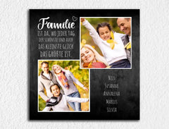 Personalisierte Leinwand Familie mit Wunschbildern und Namen
