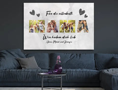 Personalisierte Leinwand für Mama mit Wunschbildern und Namen
