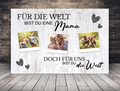 Personalisierte Leinwand für Mama mit Polaroid Bilder