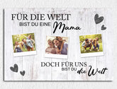Personalisierte Leinwand für Mama mit Polaroid Bilder