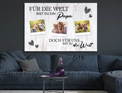 Personalisierte Leinwand für Papa mit Polaroid Bilder