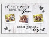 Personalisierte Leinwand für Papa mit Polaroid Bilder