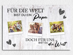 Personalisierte Leinwand für Papa mit Polaroid Bilder
