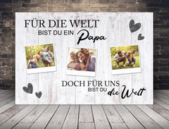 Personalisierte Leinwand für Papa mit Polaroid Bilder