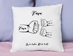 Kissen | Fauststoß Papa und Kinder