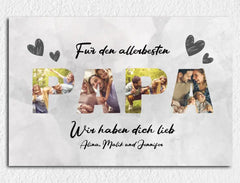 Personalisierte Leinwand für Papa mit Wunschbildern und Namen