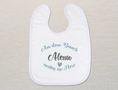 Personalisiertes Baby-Lätzchen | Aus dem Bauch direkt ins Herz für Jungs