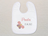 Personalisiertes Baby-Lätzchen | Schmetterling Mädchen