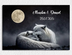 Personalisierte Leinwand Vertraute Liebe mit Namen und Datum