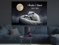 Personalisierte Leinwand Vertraute Liebe mit Namen und Datum