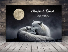 Personalisierte Leinwand Vertraute Liebe mit Namen und Datum