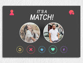 Personalisierte Leinwand Tinder-Stil It´s a Match! Mit Wunschbildern