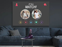 Personalisierte Leinwand Tinder-Stil It´s a Match! Mit Wunschbildern