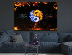 Personalisierte Leinwand Ying & Yang mit Namen