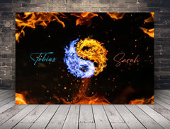 Personalisierte Leinwand Ying & Yang mit Namen