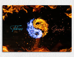 Personalisierte Leinwand Ying & Yang mit Namen