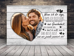 Personalisierte Leinwand Wunschbild in Herzform