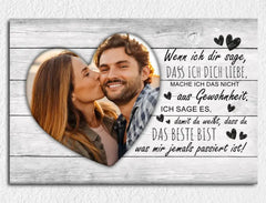 Personalisierte Leinwand Wunschbild in Herzform