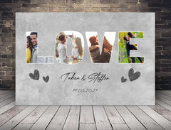 Personalisierte Leinwand Love mit Bildern und Namen