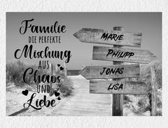 Personalisiertes Poster | Wegweiser Familie