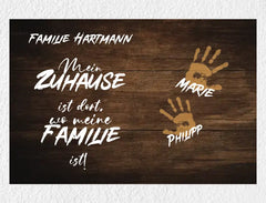 Personalisiertes Poster | Mein Zuhause ist dort, wo meine Familie ist