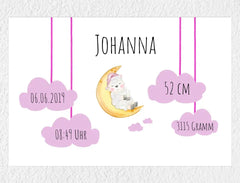 Personalisiertes Poster | Schäfchen auf Wolke Mädchen