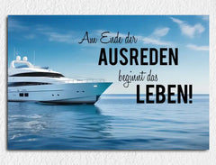 Deko-Leinwand Motivation am Ende der Ausreden beginnt das Leben