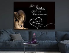 Personalisierte Leinwand Stärke, Mut und Zusammenhalt Mit Namen