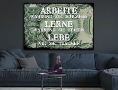 Deko-Leinwand Motivation Lebe - wie sie träumen