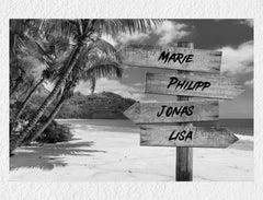 Personalisiertes Poster | Strandwegweiser Familie