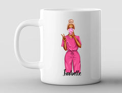 Personalisierte Tasse Clipart Krankenschwester mit Name