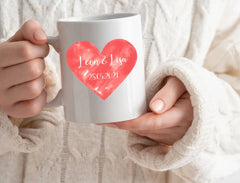 Personalisierte Tasse Herz mit Name & Datum