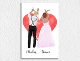 Personalisierte Leinwand Clipart Hochzeitspaar mit Namen